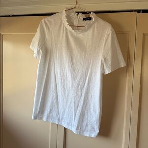 ME+EM Classic White Ruffle Collar Tee